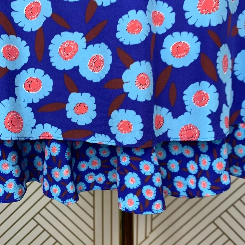 Kate Spade Tangier Floral Double Layer Silk Skirt‎